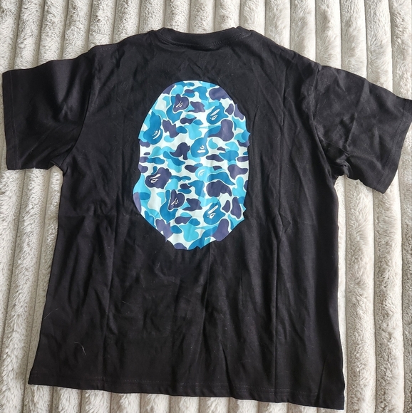 Bape Camo Ape Face Black And Blue T-Shirt Mens Size Large - Picture 5 of 6
